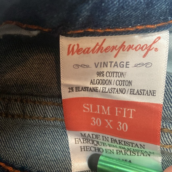 WEATHERPROOF VINTAGE NWT Size 30 X 30 1948 Selects Milton Slim Fit Blue Jeans - Picture 15 of 15